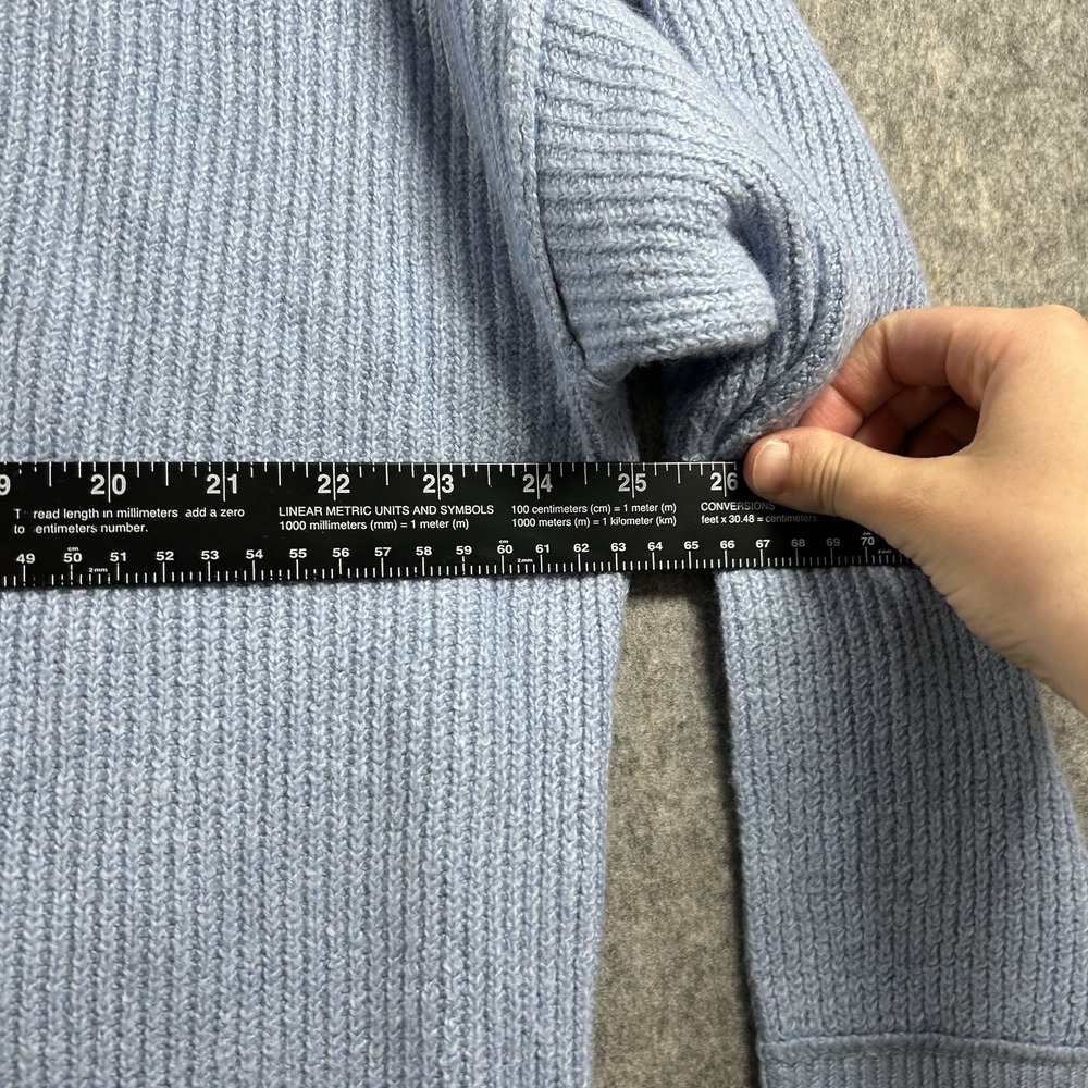 Aerie Sweater Womens Large Monaco Blue Ribbed Oversized Pullover - Picture 4 of 9